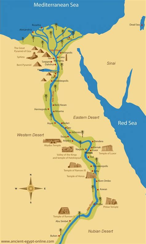 nile river map ancient egypt